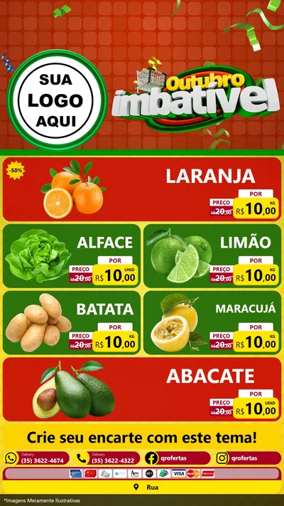 Modelo de TV para TV Vertical com o tema Outubro Imbatível para Hortifrúti