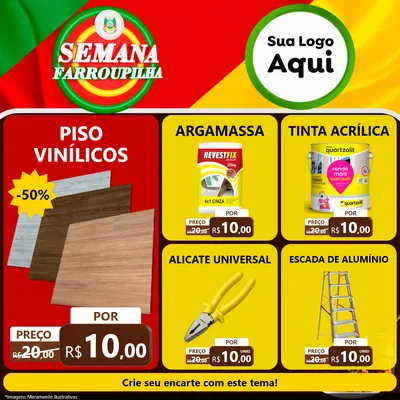 Modelo de Rede Social para Feed Facebook com o tema Semana Farroupilha para Material para Construção