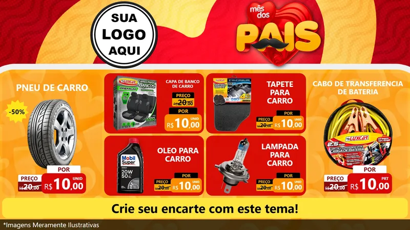Modelo de TV para TV Horizontal com o tema Mês Dos Pais para Auto peças