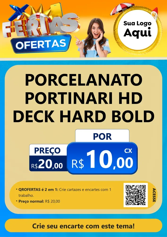 Modelo de Cartaz para Cartaz A4 Vertical com o tema Ofertas - Férias para Pisos e revestimentos