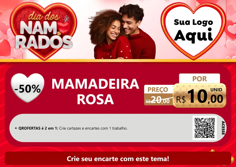 Modelo de Cartaz para Cartaz A4 Horizontal com o tema Dia dos Namorados para Bebês