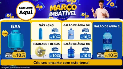 Modelo de TV para TV Horizontal com o tema Março Imbatível para Água e gás