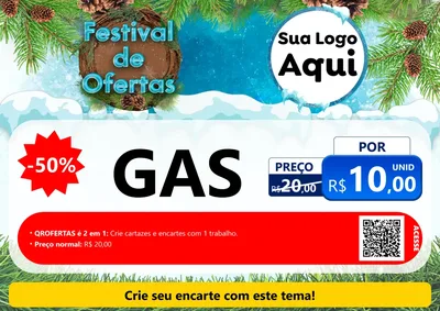 Modelo de Cartaz para Cartaz A4 Horizontal com o tema Festival de Ofertas - Inverno para Água e gás
