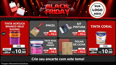 Modelo de TV para TV Horizontal com o tema Black Friday para Tintas e Ferramentas