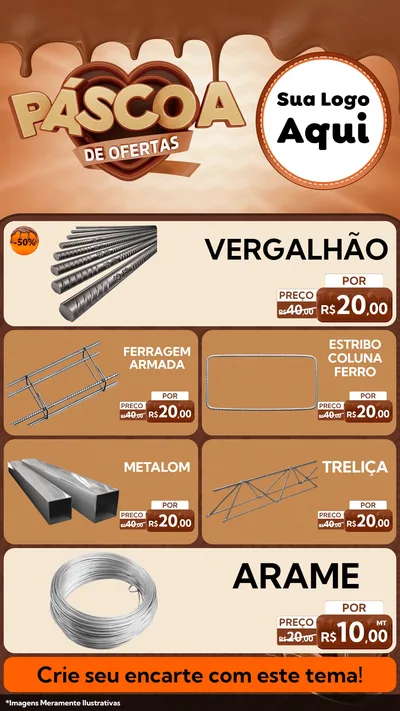 Modelo de TV para TV Vertical com o tema Páscoa de Ofertas para Ferragens