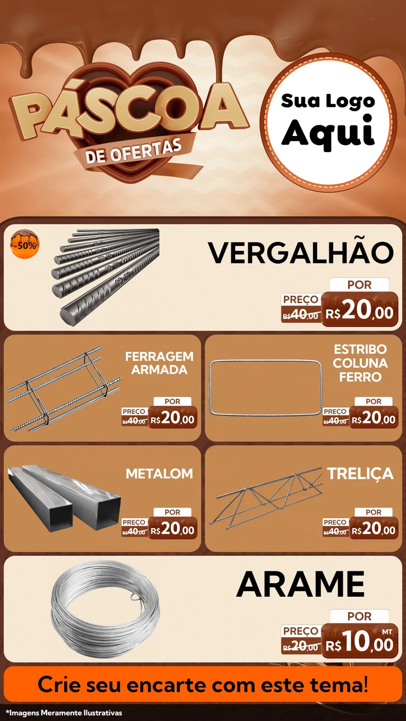 Modelo de TV para TV Vertical com o tema Páscoa de Ofertas para Ferragens