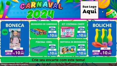 Modelo de TV para TV Horizontal com o tema Carnaval 2027 para Brinquedos