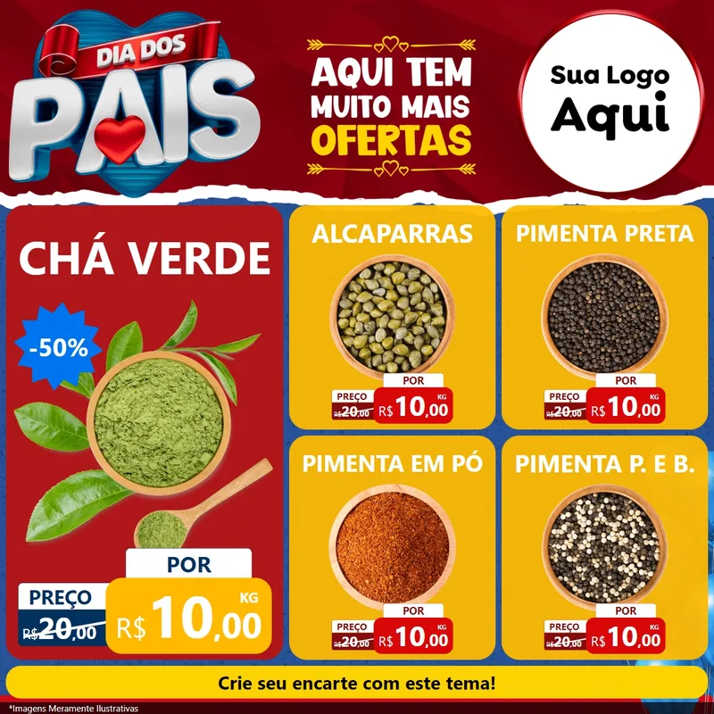 Modelo de Rede Social para Feed Facebook com o tema Dia dos Pais para Produtos Naturais