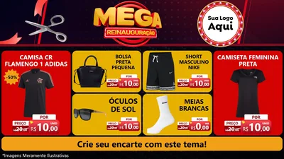Modelo de TV para TV Horizontal com o tema Mega Reinauguração para Roupas e acessórios