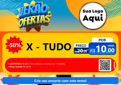 Modelo de Cartaz para Cartaz A4 Horizontal com o tema Verão de Ofertas para Hamburgueria