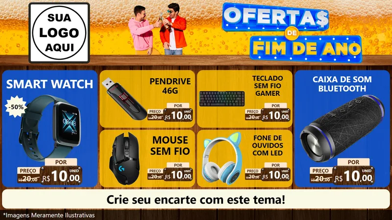 Modelo de TV para TV Horizontal com o tema Ofertas de Fim de Ano para Informática