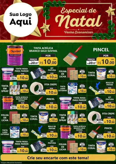 Modelo de Encarte para Encarte A4 Vertical com o tema Especial de Natal para Tintas e Ferramentas