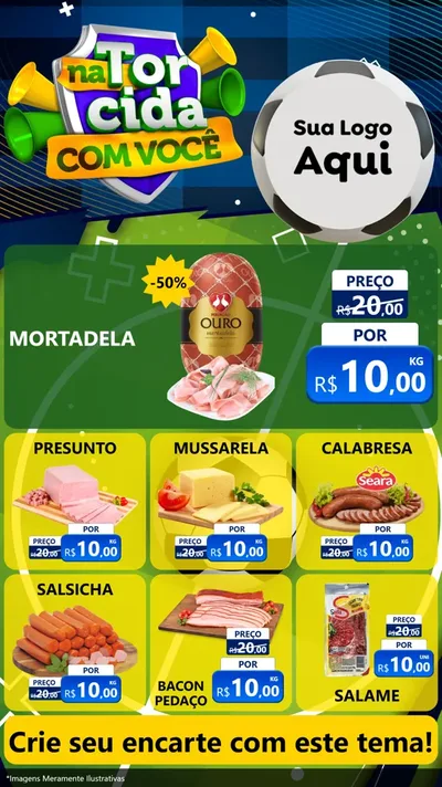 Modelo de Rede Social para Stories com o tema Na Torcida Com Você - Copa para Frios e Laticínios