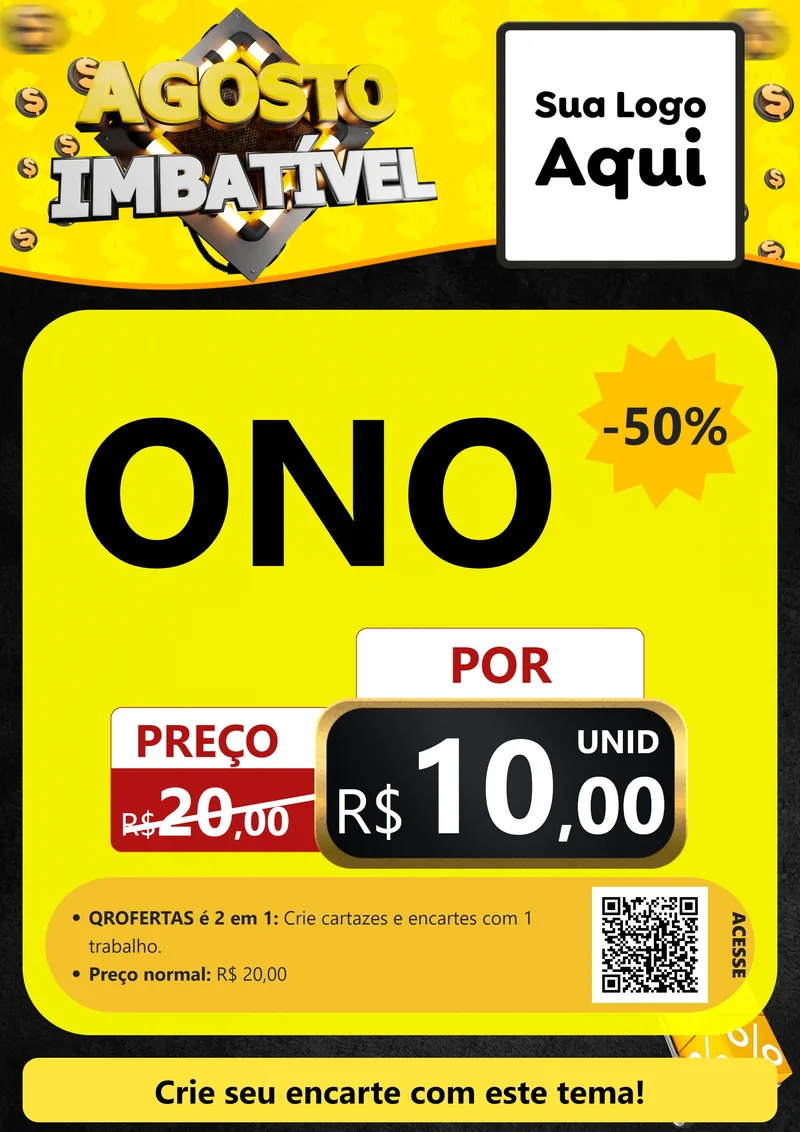 Modelo de Cartaz para Cartaz A4 Vertical com o tema Agosto Imbatível para Óticas