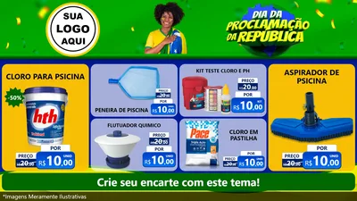 Modelo de TV para TV Horizontal com o tema Dia Da Proclamação Da República para Produtos para Piscina