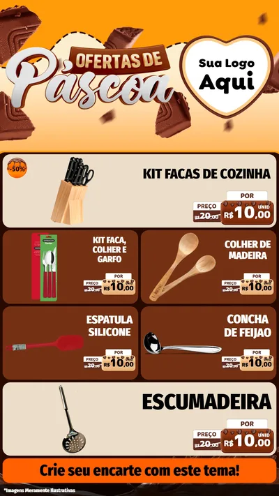 Modelo de TV para TV Vertical com o tema Ofertas de Páscoa para Utilidades Domésticas