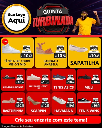 Modelo de Rede Social para Feed Instagram com o tema Quinta Turbinada para Calçados