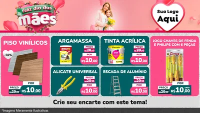 Modelo de TV para TV Horizontal com o tema Feliz Dia das Mães para Material para Construção
