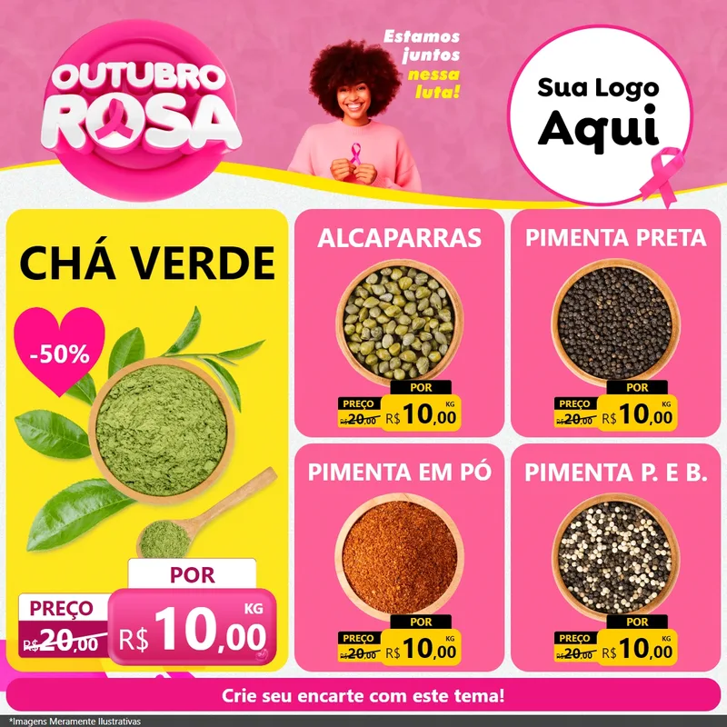 Modelo de Rede Social para Feed Facebook com o tema Outubro Rosa para Produtos Naturais