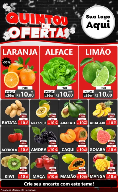 Modelo de Encarte para Encarte Grande com o tema Quintou de Ofertas para Hortifrúti