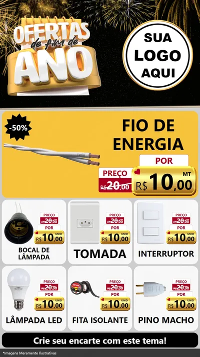 Modelo de Rede Social para Stories com o tema Ofertas de Fim de Ano para Materiais Elétricos