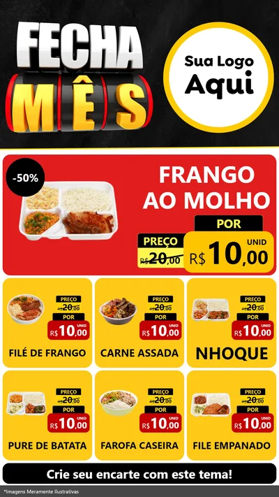Modelo de Rede Social para Stories com o tema Fecha Mês para Restaurante