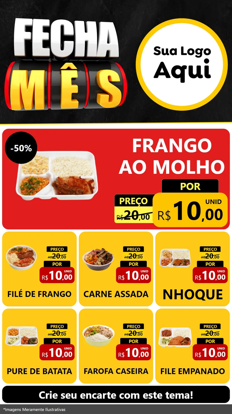 Modelo de Rede Social para Stories com o tema Fecha Mês para Restaurante