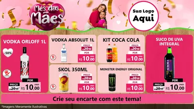 Modelo de TV para TV Horizontal com o tema Mês das Mães para Distribuidora de bebidas