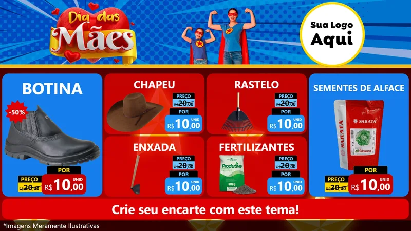 Modelo de TV para TV Horizontal com o tema Dia das Mães para Agropecuária
