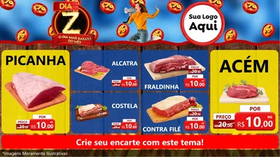 Modelo de TV para TV Horizontal com o tema Dia Z - O Dia Mais Barato Do Mês para Açougue