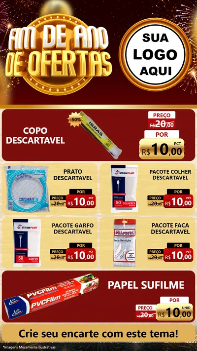 Modelo de TV para TV Vertical com o tema Fim de Ano de Ofertas para Embalagens