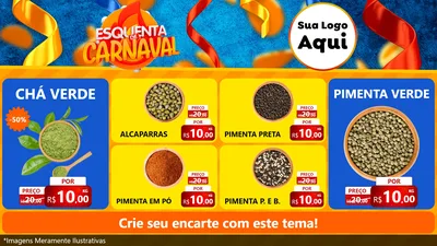 Modelo de TV para TV Horizontal com o tema Esquenta de Carnaval para Produtos Naturais
