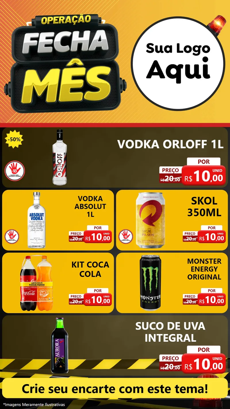 Modelo de TV para TV Vertical com o tema Operação Fecha Mês para Distribuidora de bebidas