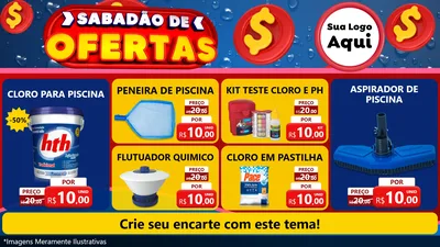 Modelo de TV para TV Horizontal com o tema Sabadão de Ofertas para Produtos para Piscina