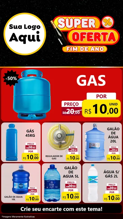 Modelo de Rede Social para Stories com o tema Super Oferta Fim de Ano para Água e gás