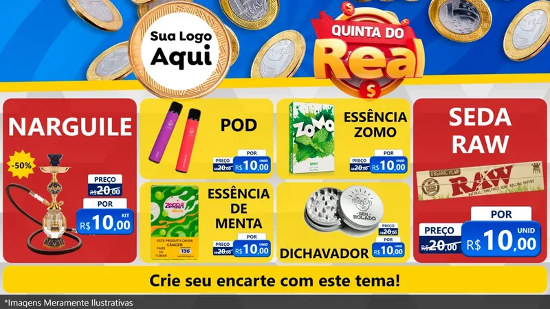 Modelo de TV para TV Horizontal com o tema Quinta do Real para Tabacaria