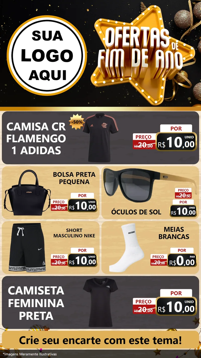 Modelo de TV para TV Vertical com o tema Ofertas de Fim de Ano para Roupas e acessórios