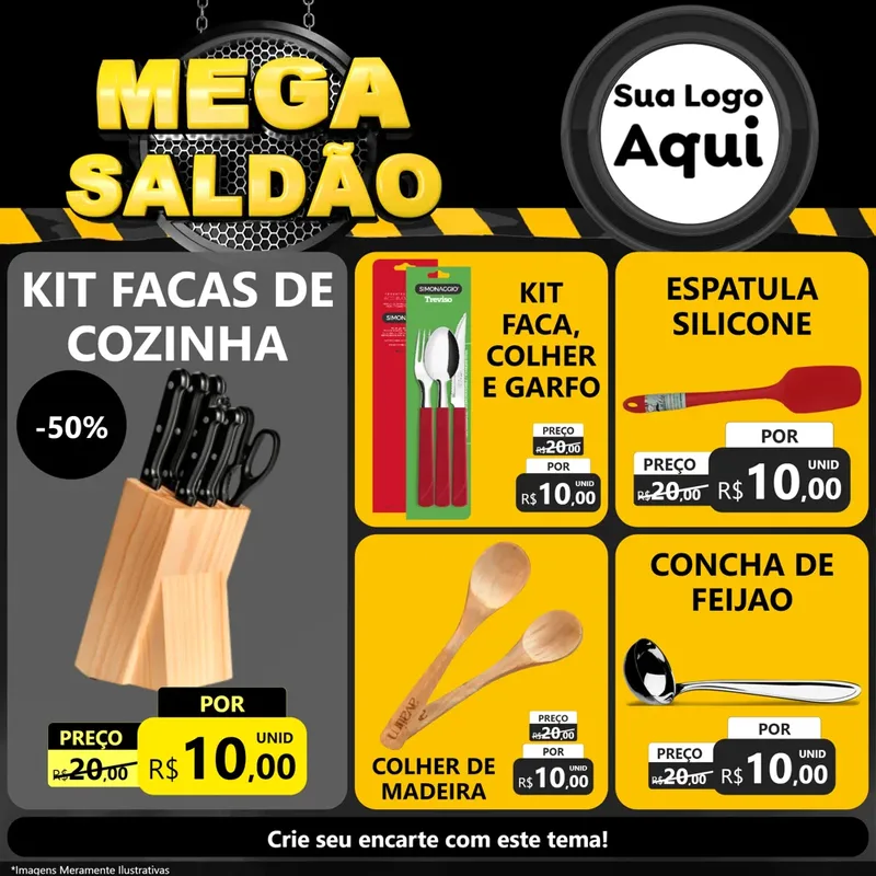 Modelo de Rede Social para Feed Facebook com o tema Mega Saldão para Utilidades Domésticas