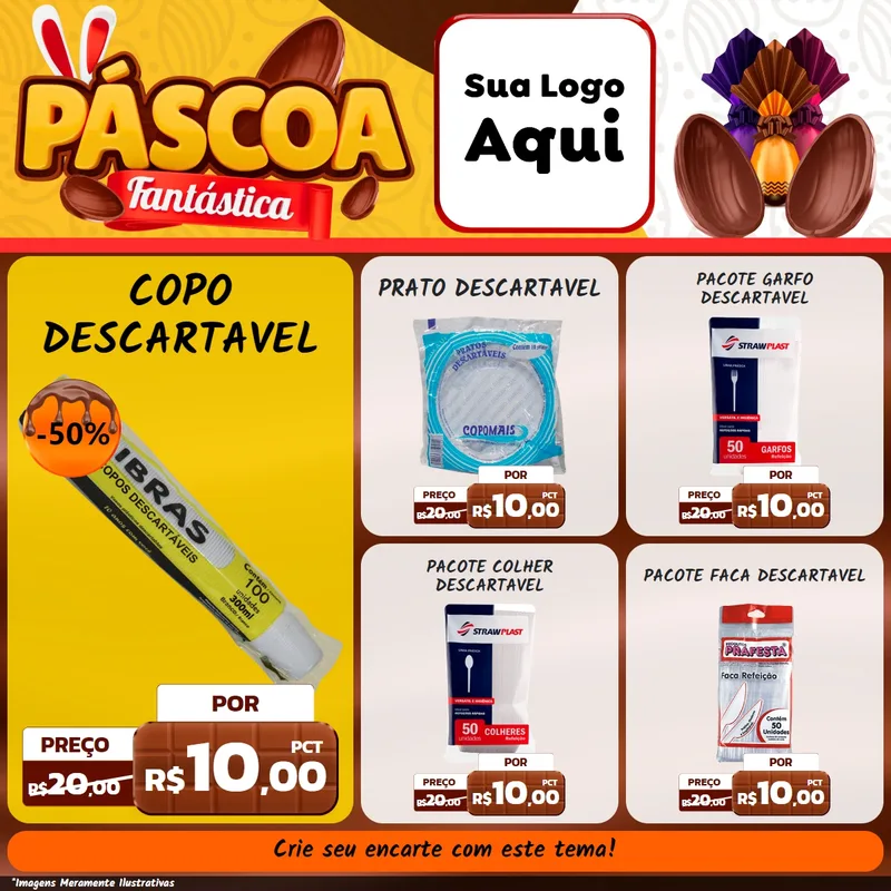 Modelo de Rede Social para Feed Facebook com o tema Páscoa Fantástica para Embalagens