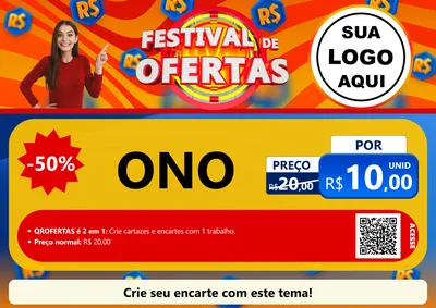 Modelo de Cartaz para Cartaz A4 Horizontal com o tema Festival de Ofertas para Óticas