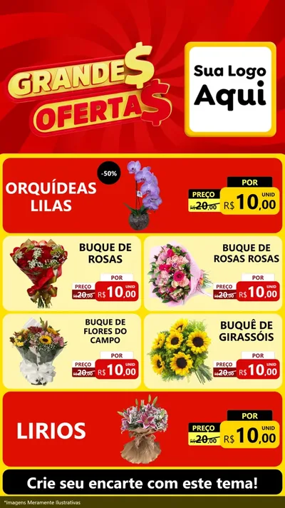 Modelo de TV para TV Vertical com o tema Grandes Ofertas para Floricultura e jardim