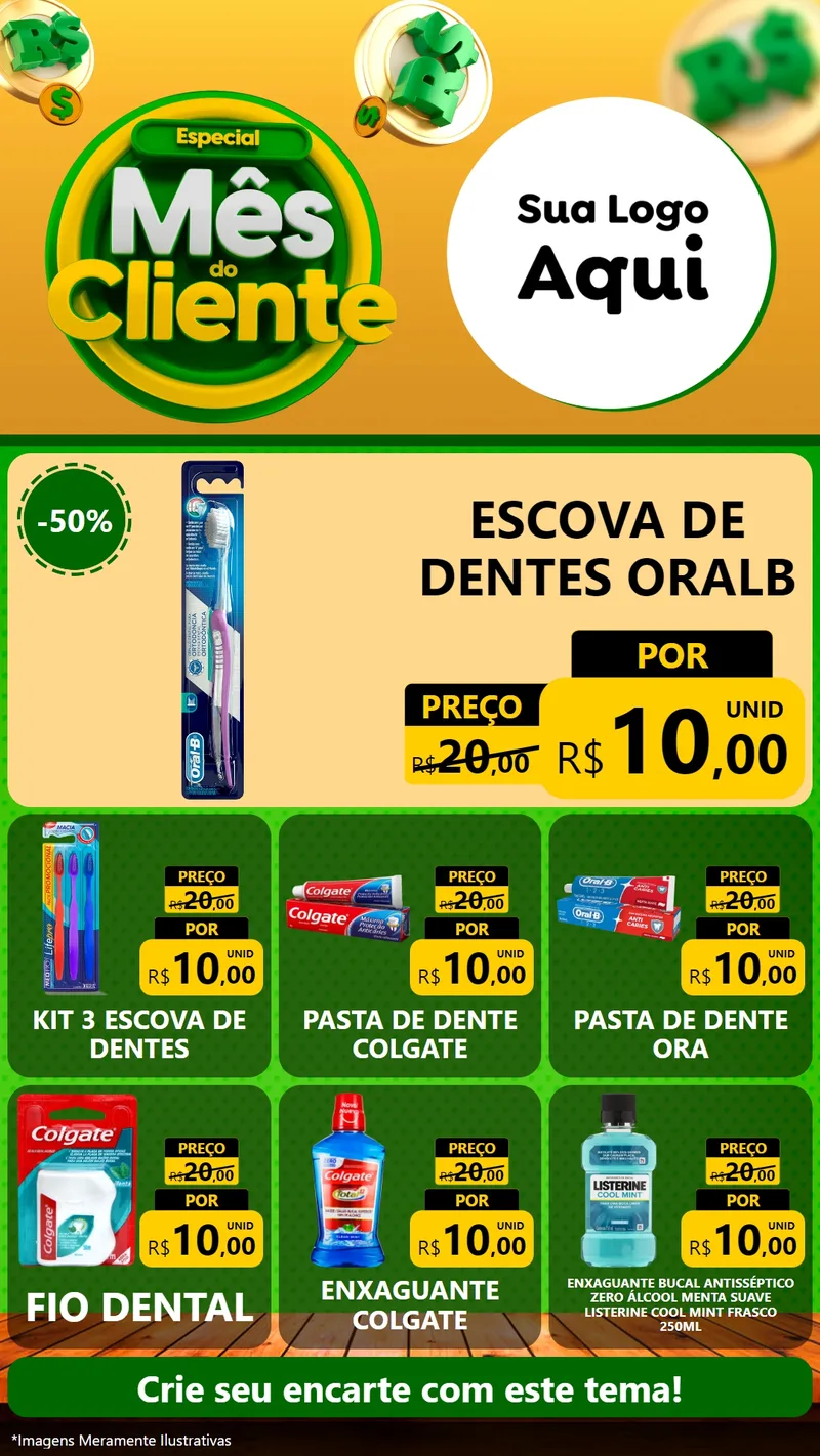 Modelo de Rede Social para Stories com o tema Especial Mês do Cliente para Higiene Pessoal