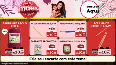 Modelo de TV para TV Horizontal com o tema Dia Das Mães De Ofertas para Armarinho e Aviamentos