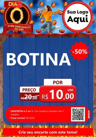 Modelo de Cartaz para Cartaz A4 Vertical com o tema Dia O - O Dia Mais Barato Do Mês para Agropecuária