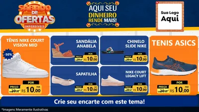 Modelo de TV para TV Horizontal com o tema Sábado de Ofertas Imperdíveis para Calçados