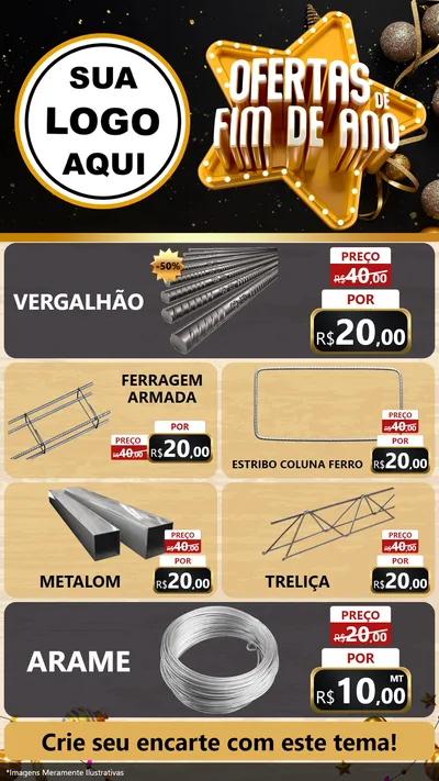 Modelo de TV para TV Vertical com o tema Ofertas de Fim de Ano para Ferragens