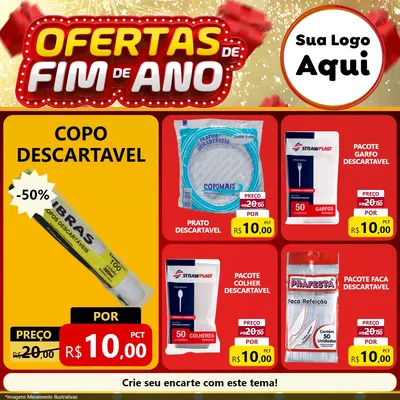 Modelo de Rede Social para Feed Facebook com o tema Ofertas de Fim de Ano para Embalagens