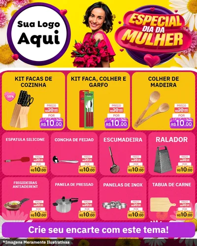 Modelo de Rede Social para Feed Instagram com o tema Especial Dia da Mulher para Utilidades Domésticas