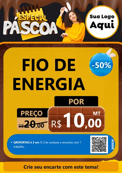 Modelo de Cartaz para Cartaz A4 Vertical com o tema Especial Páscoa para Materiais Elétricos
