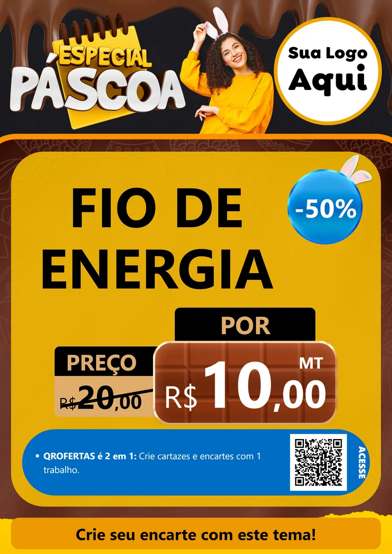 Modelo de Cartaz para Cartaz A4 Vertical com o tema Especial Páscoa para Materiais Elétricos